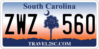 SC license plate ZWZ560