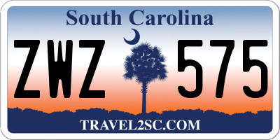 SC license plate ZWZ575