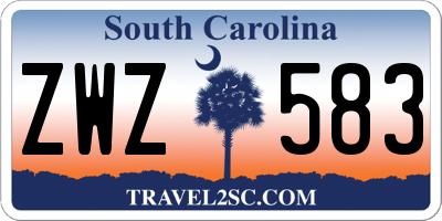 SC license plate ZWZ583