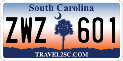 SC license plate ZWZ601