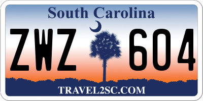 SC license plate ZWZ604
