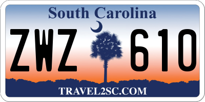 SC license plate ZWZ610