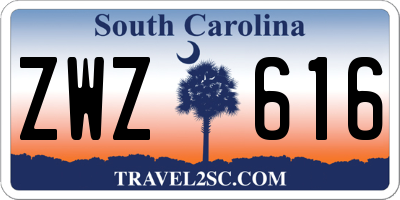 SC license plate ZWZ616