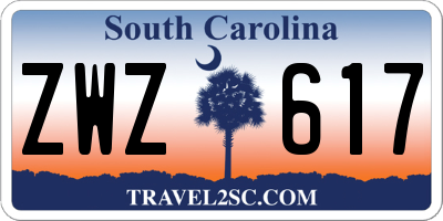 SC license plate ZWZ617