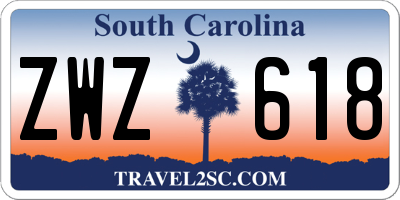 SC license plate ZWZ618