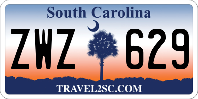SC license plate ZWZ629