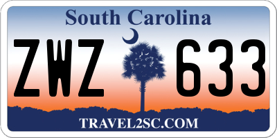 SC license plate ZWZ633