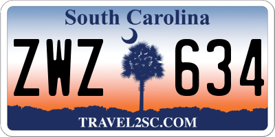 SC license plate ZWZ634