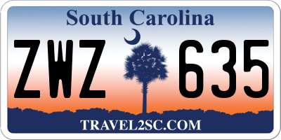 SC license plate ZWZ635