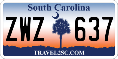 SC license plate ZWZ637