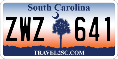 SC license plate ZWZ641