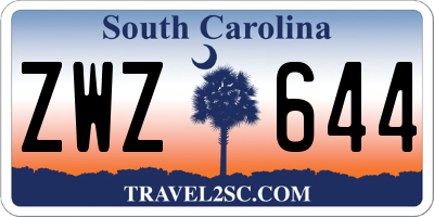 SC license plate ZWZ644