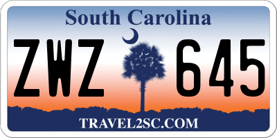 SC license plate ZWZ645