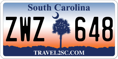 SC license plate ZWZ648