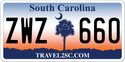 SC license plate ZWZ660