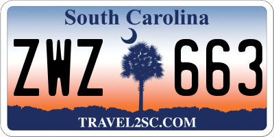 SC license plate ZWZ663