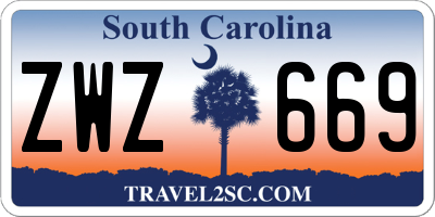 SC license plate ZWZ669