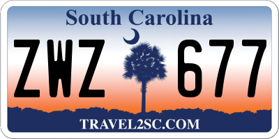 SC license plate ZWZ677