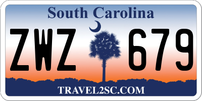 SC license plate ZWZ679