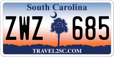 SC license plate ZWZ685
