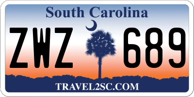 SC license plate ZWZ689