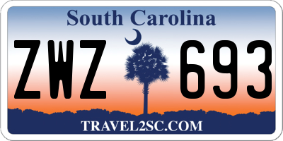 SC license plate ZWZ693