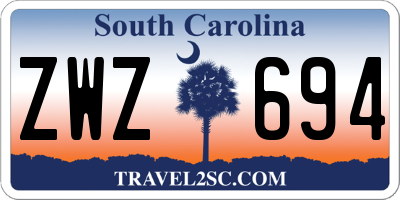 SC license plate ZWZ694