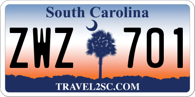 SC license plate ZWZ701