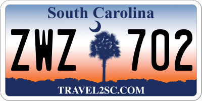 SC license plate ZWZ702
