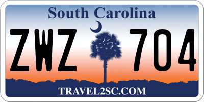SC license plate ZWZ704