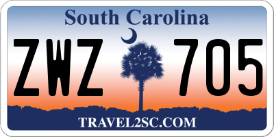 SC license plate ZWZ705