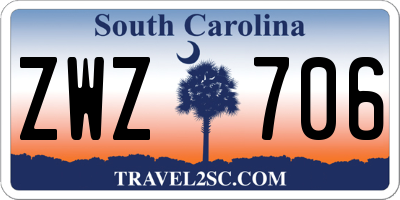SC license plate ZWZ706