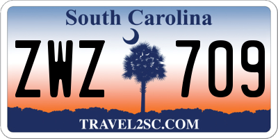 SC license plate ZWZ709