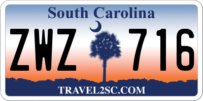 SC license plate ZWZ716