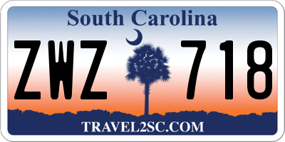 SC license plate ZWZ718