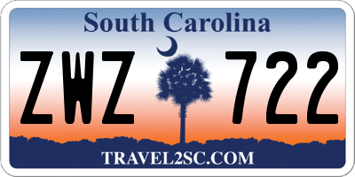 SC license plate ZWZ722