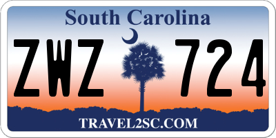 SC license plate ZWZ724