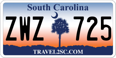SC license plate ZWZ725