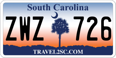SC license plate ZWZ726