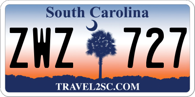 SC license plate ZWZ727
