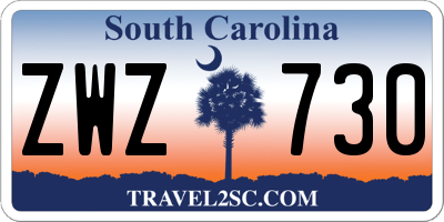 SC license plate ZWZ730