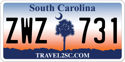 SC license plate ZWZ731