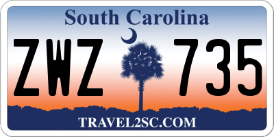 SC license plate ZWZ735
