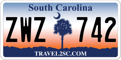 SC license plate ZWZ742