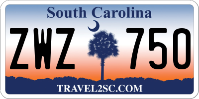SC license plate ZWZ750