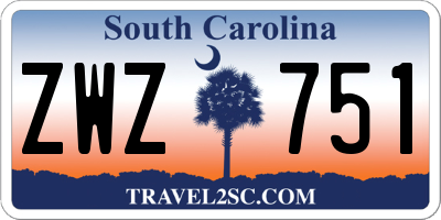 SC license plate ZWZ751