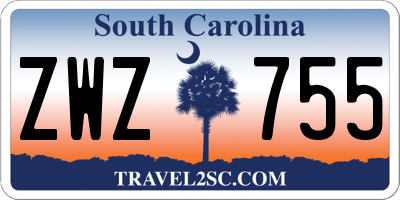 SC license plate ZWZ755