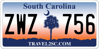 SC license plate ZWZ756