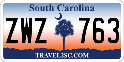 SC license plate ZWZ763