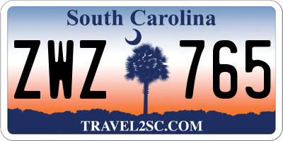 SC license plate ZWZ765